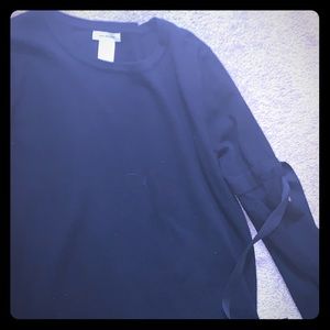 Black tie sleeve shirt